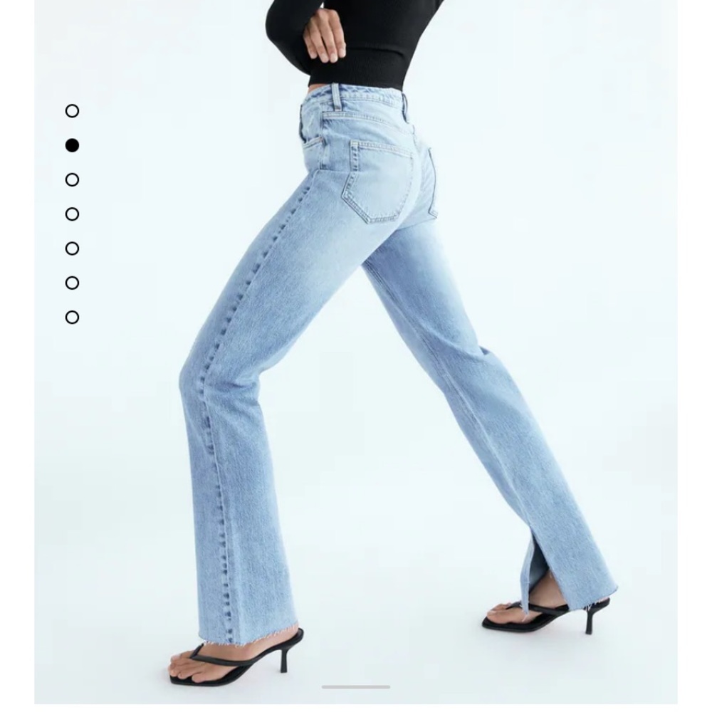 Zara Slim Flared Slitted High Rise Jeans